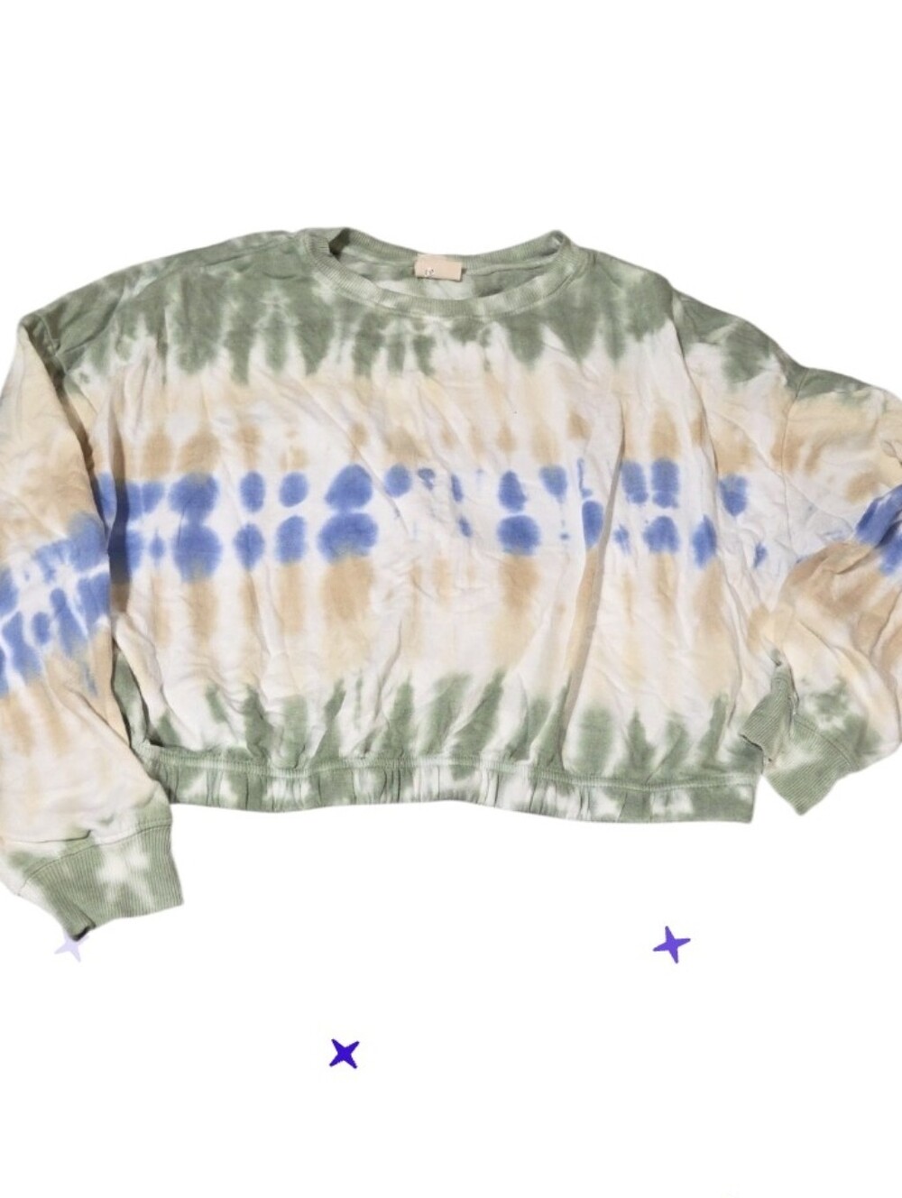 Jrs Xl Urban Rebel Tie Dyed Elastic Waist Crop Sweatshirt
